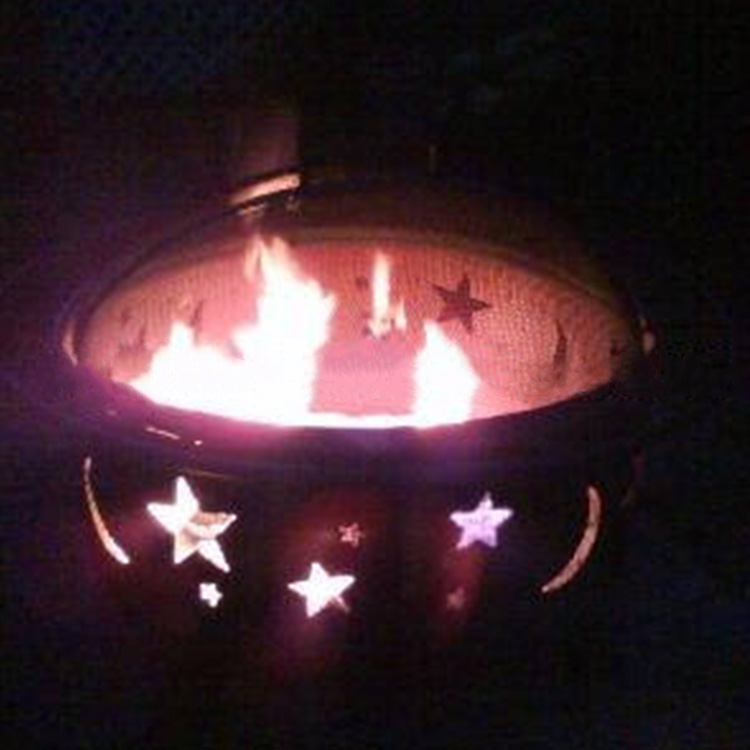 Steel Fire Pit with Stars & Moons 