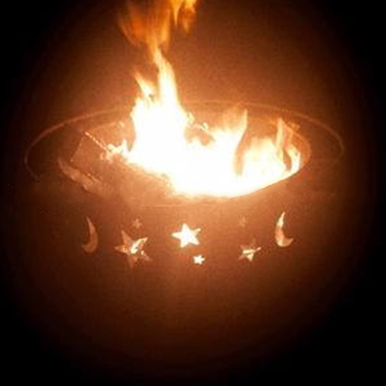 Steel Fire Pit with Stars & Moons 