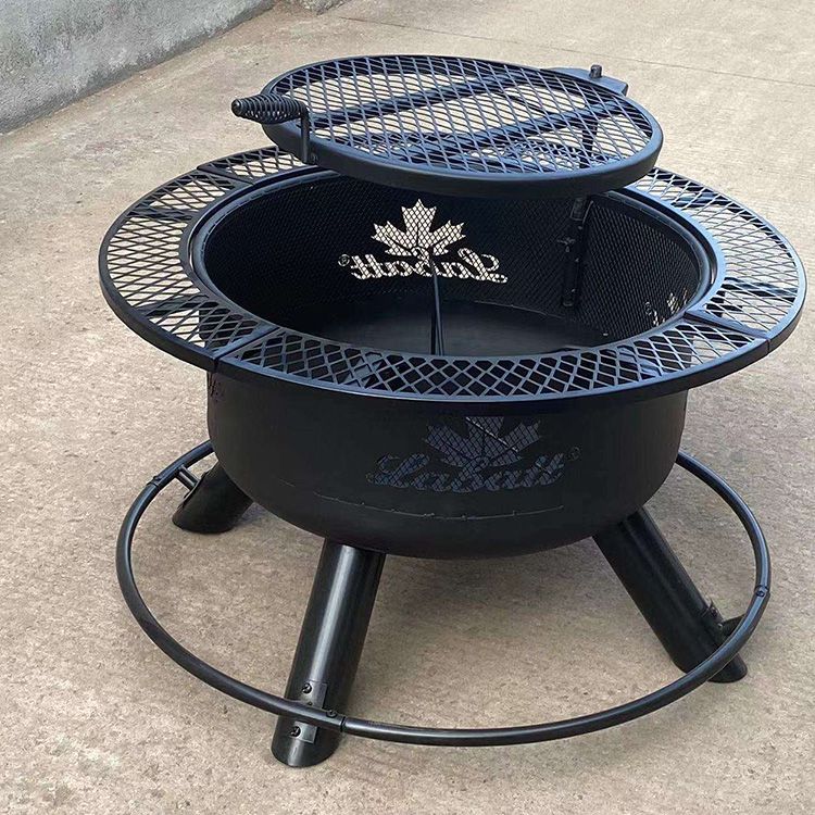 Fire Pit With Table Top Outdoor Charcoal BBQ Grill