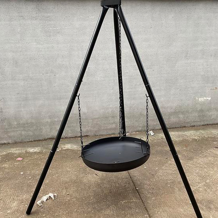 Large Outdoor Fire Pit Hanging Tripod Charcoal Camping BBQ Grill