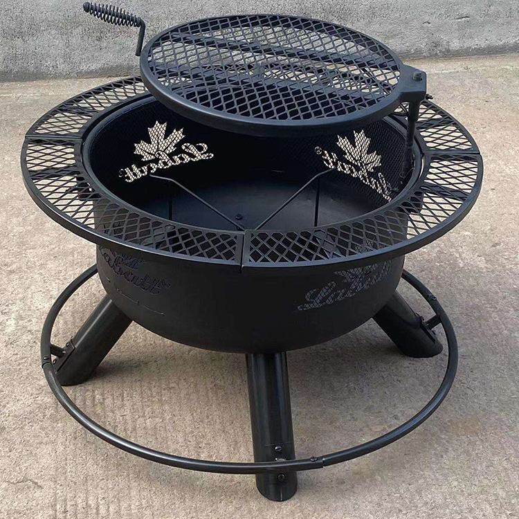 Fire Pit With Table Top Outdoor Charcoal BBQ Grill