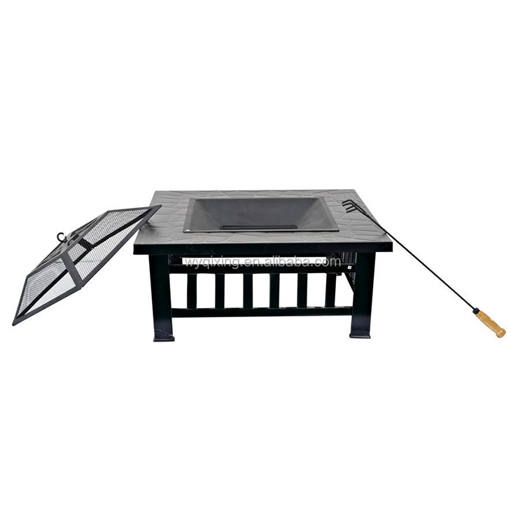 Steel Charcoal Fire Pit BBQ Grill