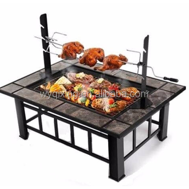 Steel Charcoal Fire Pit BBQ Grill