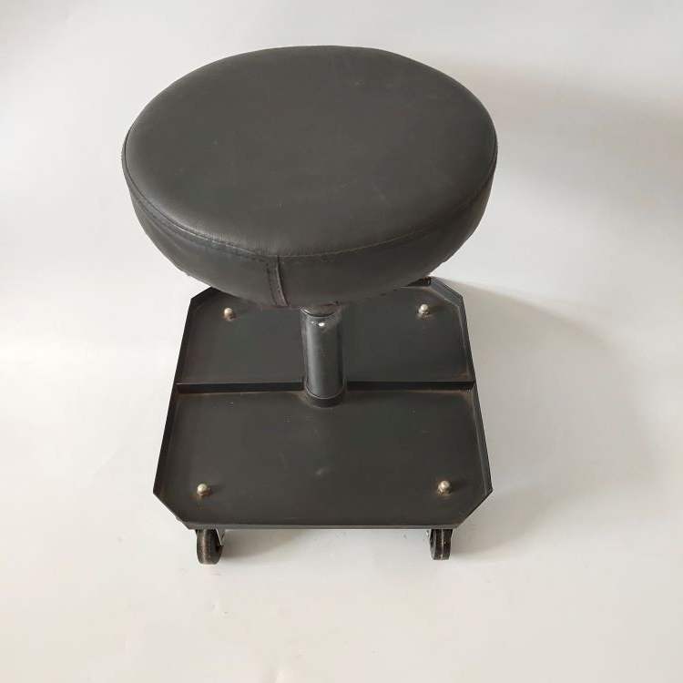 Black Mobile Swivel Leather Chair